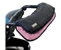 Handwärmer/Handmuff (Mit kuschelweichen FLEECE) für Kinderwagen/Buggy / Sportwagen (SCHWARZ/ROSA)
