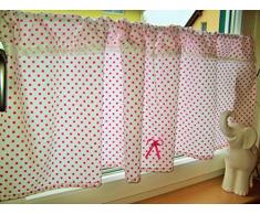 Kinderzimmergardine,Punktegardine,Kurzgarddine,Scheibengardine pink Punkte handmade