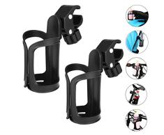 Powcan Flaschenhalter Fahrrad, 2er Set Kinderwagen Flaschenhalter 360 Grad Rotation Ohne Schrauben Bike Cup Halter Getränkehalter für Baby Kinderwagen Kinderwagen Fahrrad Rollstuhl Motorrad