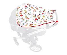 Priebes Sonnensegel Florence de lux | Sonnendach mit Seitenschutz | Universal Sonnenschutz | Sonnensegel für Kinderwagen Buggy Sportwagen | 100% Baumwolle | Made in EU, Design:rotkäpchen