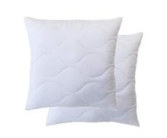 Mack 2er Set Kissen 50x50cm Füllkissen Kissenfüllung Microfaser Allergiker geeignet 50x50 für Dekokissen Sofakissen Cocktailkissen Kopfkissen (50x50 2er Set)
