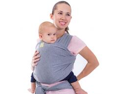 Tragetuch Alles-in-einem - Dehnbare Baby-Tragetücher - Babytrage - Kleinkindtrage - Baby-Tragetuch - Handfrei Babytragetücher – Babyparty-Geschenk - Einheitsgröße (Klassisches Grau)