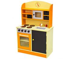 TecTake Kinderküche Spielküche aus Holz - diverse Modelle - (Orange)