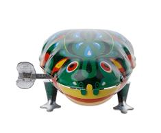 Metall Wind-up Jumping Frog Uhrwerk Zinn Spielzeug Kinder Lustige Spiel Vintage Puppe