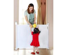 Gaterol Active Pro Doppelpack - Zwei schicke ausziehbare Treppenschutzgitter und Türschutzgitter Rollo mit Quick Pass und Verschlussautomatik bis 120cm weiß