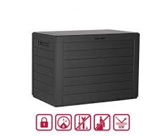 Kreher Kompakte Kissenbox/Aufbewahrungsbox in Anthrazit mit 190 Liter Nutzvolumen. Robust, abwaschbar und einfach im Aufbau!