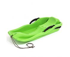 Neustanlo® Rodel Grün Bob Schlitten Schneegleiter Zugseil Lenk- Bremshebel Race Kunststoff (Grün)