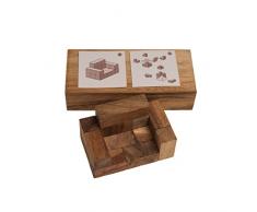 Doppelter SOMA Würfel mit 50 Karten, (Piet Hein, Dänemark, 1934), Holzspiel, Denkspiel, Knobelspiel, Geduldspiel aus Holz