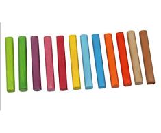 Schulkreide 12 Farben, eckig und 1,2cm stark , 12 St.