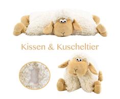 art decor 2 in 1 Kuschelkissen und Kuscheltier Schaf, Schafkissen, Kissen Schaf, Kuschelschaf mit Klettverschluss 30cm