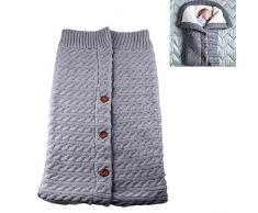 ToMoYi Unisex Baby Schlafsack, Bag Schlafsack Winter-Abnehmbare Ärmel Baby Kids Kleinkind Dicke Strick Weiche warme Fleece Decke Swaddle Schlafsack Schlafsack Kinderwagen für Babys 0-18 Monate