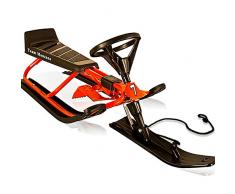 Deuba Lenkschlitten | bis 75 kg | ab 5 Jahren | Bremse | mit Rückenlehne | Schlitten Rodel Kinderschlitten Bob