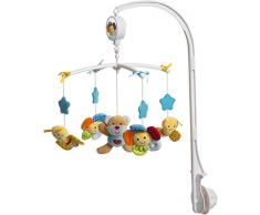 Bieco Musik-Mobile Baby Bär Blau | Spieluhr Baby Mobile | Babymobile für Bett | Beobachten, Lauschen & Staunen | Guten Abend, Gute Nacht | Ab 0 Monaten 0 Jahren | Kinderbett mobile baby musik