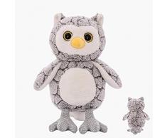 GIRISR Plüsch-Eule Stofftier Spielzeug Stehen Owl Figurine Weihnachten Eulen-Verzierung Ferienhaus-Dekor-Plüsch-Spielzeug Geschenke Für Kinder,Grau,40CM