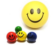 ACAMPTAR 3X Stressball Anti-Stress-Ball Knautschball Antistressball Entspannungsball Handtrainer Fingertrainer Laecheln Gesicht Relief Squeeze Ball Happy Face Funny Face Spielzeug (Farbe zufaellig)