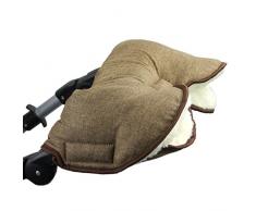 BAMBINIWELT universaler Muff/Handwärmer für Kinderwagen, Buggy, Jogger mit Wolle, meliert BRAUN