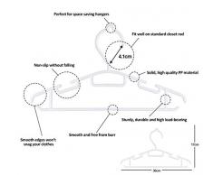 ilauke Kinderkleiderbügel Kleiderbügel Kinder Babykleiderbügel Baby 60Stk Länge 30cm Kunststoff Hangers Aufbewahrung für Kleiderschrank Schrank Kleidung in Weiß