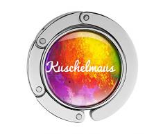 Taschenhalter Color Paint Personalisiert mit Namen Kuschelmaus printplanet Chrom