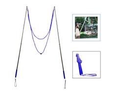 Ubitree Stab Seifenblasen, Riesenseifenblasen stäbe, aus Edelstahl, Seifenblasen Stab Riesig, das Teleskopische Entwurfs Einfache Tragen, für Partys, Outdoor, Garten (Blau)