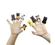 cama24com Fingerpuppen Hund und Katze 8 Stück Palandi®