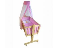 Komplette Babywiege Babybett Stubenwagen Schaukelwiege Wiege Babybett rosa 51365-03