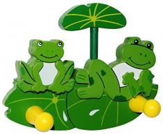 alles-meine.de GmbH 1 Stück - 3-D Garderobenhaken Holz - Tiere - Frosch / Maus / Marienkäfer / Bär - Kinder 2 Haken Kinderzimmer Kleiderhaken / Garderobenleiste Wandhaken Gardero..