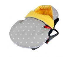 Fußsack SOMMERFUßSACK 90cm Minky Babyschale Kinderwagen Buggy Jogger (6. Gelb + Sterne)