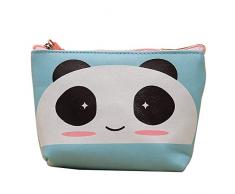 Geldbörse Netter Karikatur PU-Damegeldbeutel-Mädchenreißverschluss-Plüschpanda/Ente/Schlüsselbeutel des Geldbeutels der kleinen Geldbeutel Kawaii Kinder