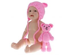 Homyl 50cm Realistisches Silikon Babypuppe Weiches Vinyl Neugeborenen Mädchen / Junge Puppen Spielzeug - Dunkelrosa, Mädchen