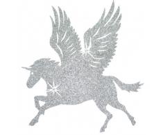 Stoff Glitzer klein Einhorn Flügel Pferd Silber zum Aufbügeln DIY Bling Patch-T-Shirt Transfer