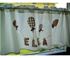 Kinderzimmergardine mit Namen, 1,40 x 45 cm,Baumwolle,Wunschname,