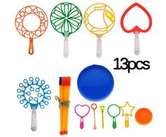 LEH 13 Stücke Kinder Seifenblasen Set Bubble Sticks Kinder Seifenblasen Kinderspielzeug Riesenseifenblasen
