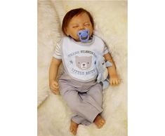 ZIYIUI Realistische schlafende Puppe Reborn Babypuppe Junge Silikon Handgemachte Babys Magnetismus Spielzeug Geschenke 55cm