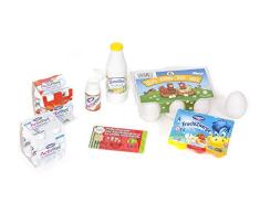 Polly Kaufladen Zubehör Set Eier/ Fruchtzwerge/ Actimel/ Holzmilchflasche| Kinder Spielzeug für den Kaufmannsladen | Kinderkaufladen Miniaturen