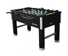 Buckshot Kickertisch 141x77x89 cm - Schwarz Tischfussball mit 2 Bälle - MDF Kabinett - Tischfußball 5ft mit Justierbare Füße und Starke hohlstangen - Tischkicker 60kg