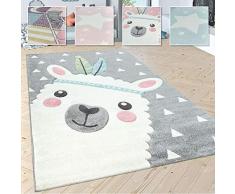 Paco Home Kinderteppich Kinderzimmer Moderne Pastell Farben, Niedliche Motive, 3D Effekt, Grösse:140x200 cm, Farbe:Grau