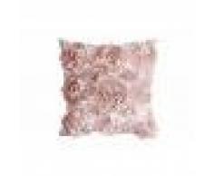 Blumen-Design Kissenbezug Leinenwurf Sofakissen Fall Bett Dekor Dunkelrosa - Rosa