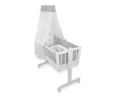 Niuxen 426-487 Babywiege 90/40 Bär mit Schleife 11-tlg. grau