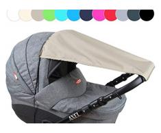 BABYLUX Sonnenschutz UV Rollo Schütz SONNENSEGEL Sonnendach für Kinderwagen Buggy (Khaki)