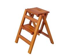 Mr.T Treppenstuhl Leiter Hocker aus Holz Klapptrittleiter Trittschemel for Erwachsene & Kinder Küche Leitern Kleinen Fuß Hocker Tragbare Schuhbank/Blume-Rack Treppenhocker