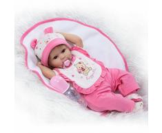 nicery Reborn Baby-Puppe Weich Simulation Silikon Vinyl 45,7 cm 42–45 cm Kinder Freund magnetisch Mund lebensechte Toy Boy Girl Augen offen mit Outfit für Thanksgiving schwarz Freitag Weihnachten Tag