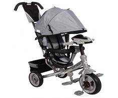 Baby-pur Lux Trike Dreirad Kinderdreirad mit Sonnen- und Regendach und Schub- und Lenkvorrichtung Tricycle