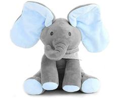 Goodbox Peek-A-Boo Musik Plüsch Elefant Singender Sprechender Plüschelefant Weichpuppe Spielzeug Geschenke für Baby Kleinkinder Puppe Kuscheltier