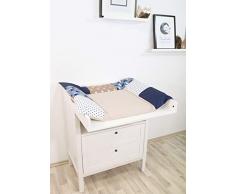 ULLENBOOM ® Wickelauflagenbezug 75x85 cmSand Bär (Made in EU) - Bezug für Wickelauflage, Baby Überzug für Wickelunterlage aus Baumwolle, Wickelbezug für Wickeltisch, Motiv: Sterne, Punkte
