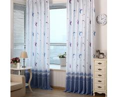 Amazingdeal365 ruhiger Nachthimmel Kinderzimmer Vorhänge 200 x 100 cm Set Baby Gardinen für Kinderzimmer Balkon Spielzimmer