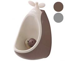 AKUKU Kinder Toiletten-Trainer Urinal Wand Für Jungen Ab 1 Jahr Beige Braun Komplett-Set Einfache Montage Baby Lern-Töpfchen Toilette Kinder-Topf Pisoir Einsatz Babytopf WC Übungstöpfchen