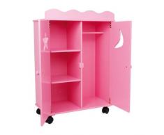 small foot 2880 Puppenschrank / Puppenmöbel aus Holz, kann auf Rollen geschoben werden, ab 3 Jahren