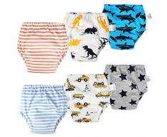 Flyish Packung mit 6 Baby Trainerhose Baby Trainingshose Kinder Trainingswäsche Kleinkind Töpfchen Hosen Baby Unterwäsche Wc Trainingswäsche 12 Monate - 4 Jahre