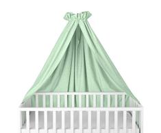 Sugarapple Himmel für Kinderbetten, Babybetten seitlich, quer verwendbar, Oxford mint, 100% Öko-Tex Baumwolle, 280x170 (BxH) cm