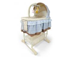 Best For Kids Wiege Stubenbett 4 in 1 Schaukelwiege Babybett mit Melodie, Vibration, Licht, Nachtlampe und Schaukel mit Fernbedienung in zwei Farben zur Auswahl. (Blau)